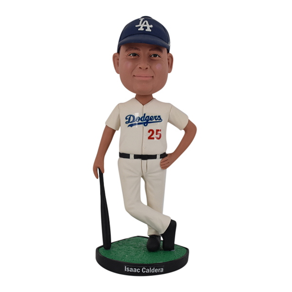 Custom Bobbleheads baby and daddy dodgers themed - Bbobbler